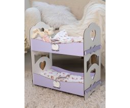 Двоповерхове ліжко для ляльок Бебі Бон/Baby Born SeVaKids, фіалковий